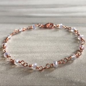 Dainty Moonstone Rose Gold Bracelet